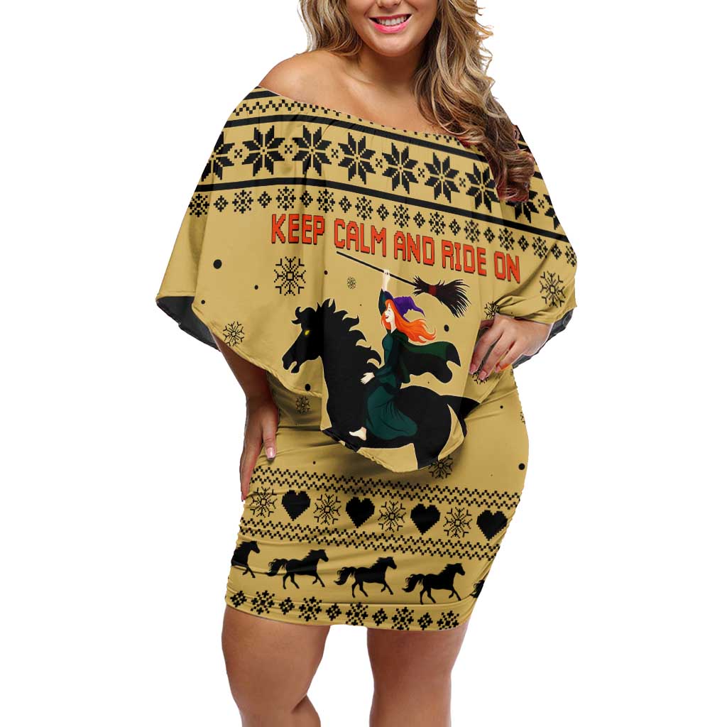 Horse Lover Christmas Christmas Family Matching Off Shoulder Short Dress and Hawaiian Shirt Xmas Holiday Patterns - Wonder Print Shop