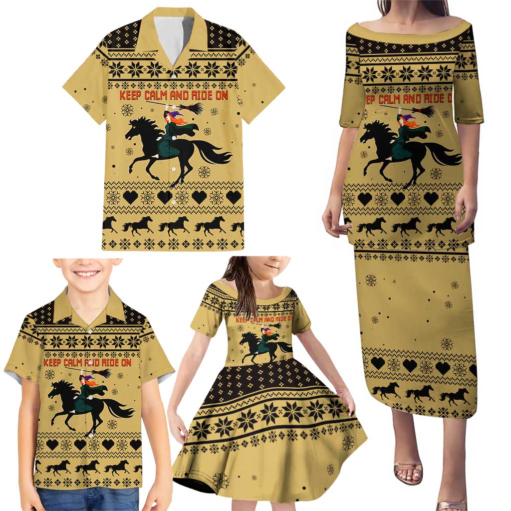Horse Lover Christmas Christmas Family Matching Puletasi and Hawaiian Shirt Xmas Holiday Patterns - Wonder Print Shop