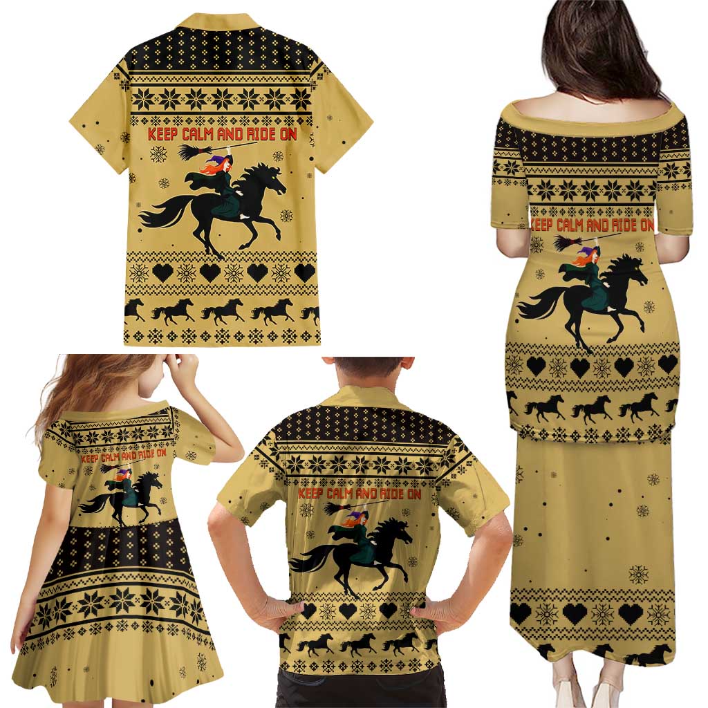 Horse Lover Christmas Christmas Family Matching Puletasi and Hawaiian Shirt Xmas Holiday Patterns - Wonder Print Shop