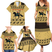 Horse Lover Christmas Christmas Family Matching Summer Maxi Dress and Hawaiian Shirt Xmas Holiday Patterns - Wonder Print Shop