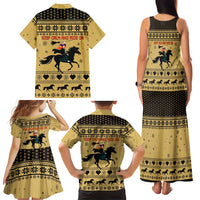 Horse Lover Christmas Christmas Family Matching Tank Maxi Dress and Hawaiian Shirt Xmas Holiday Patterns - Wonder Print Shop