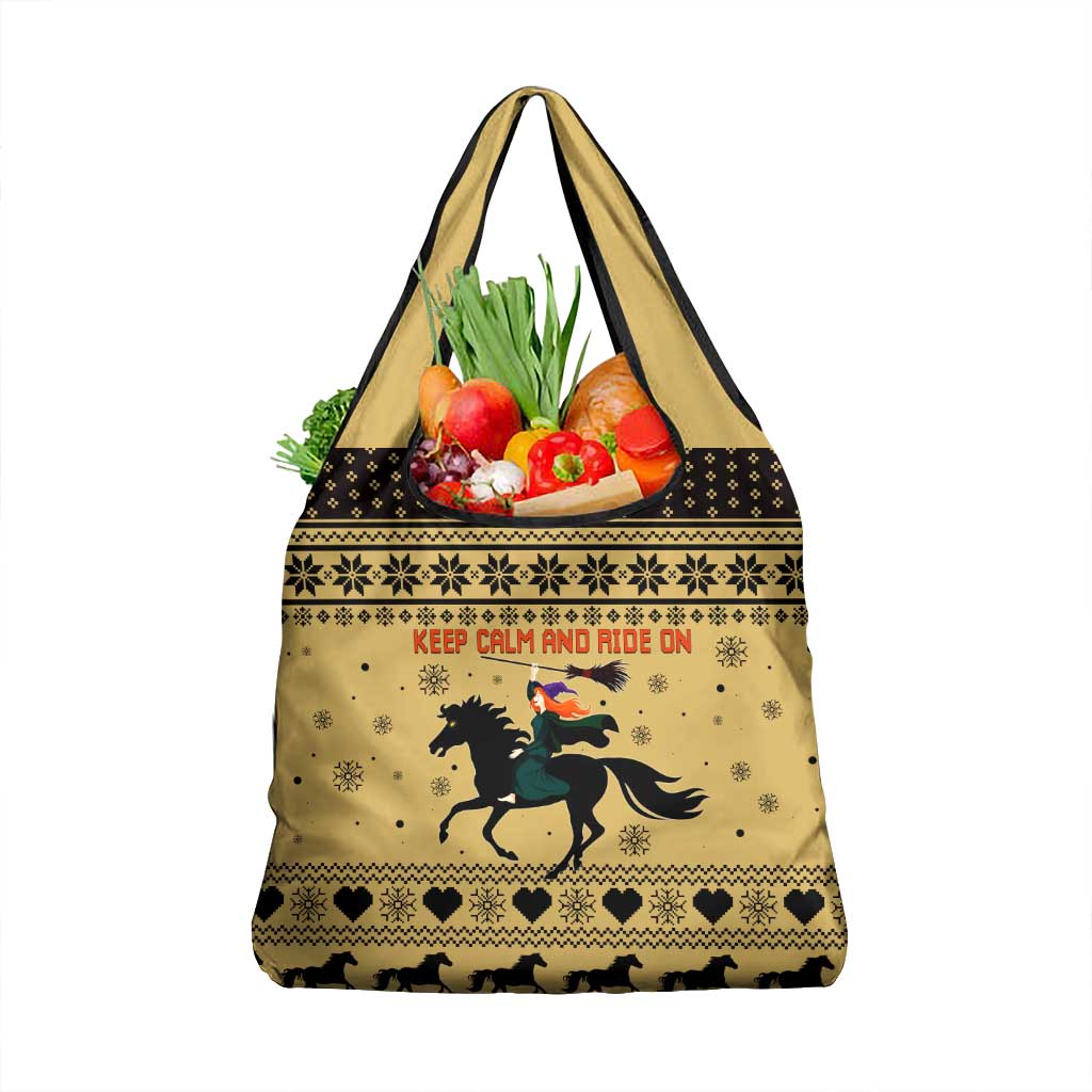Horse Lover Christmas Christmas Grocery Bag Xmas Holiday Patterns - Wonder Print Shop
