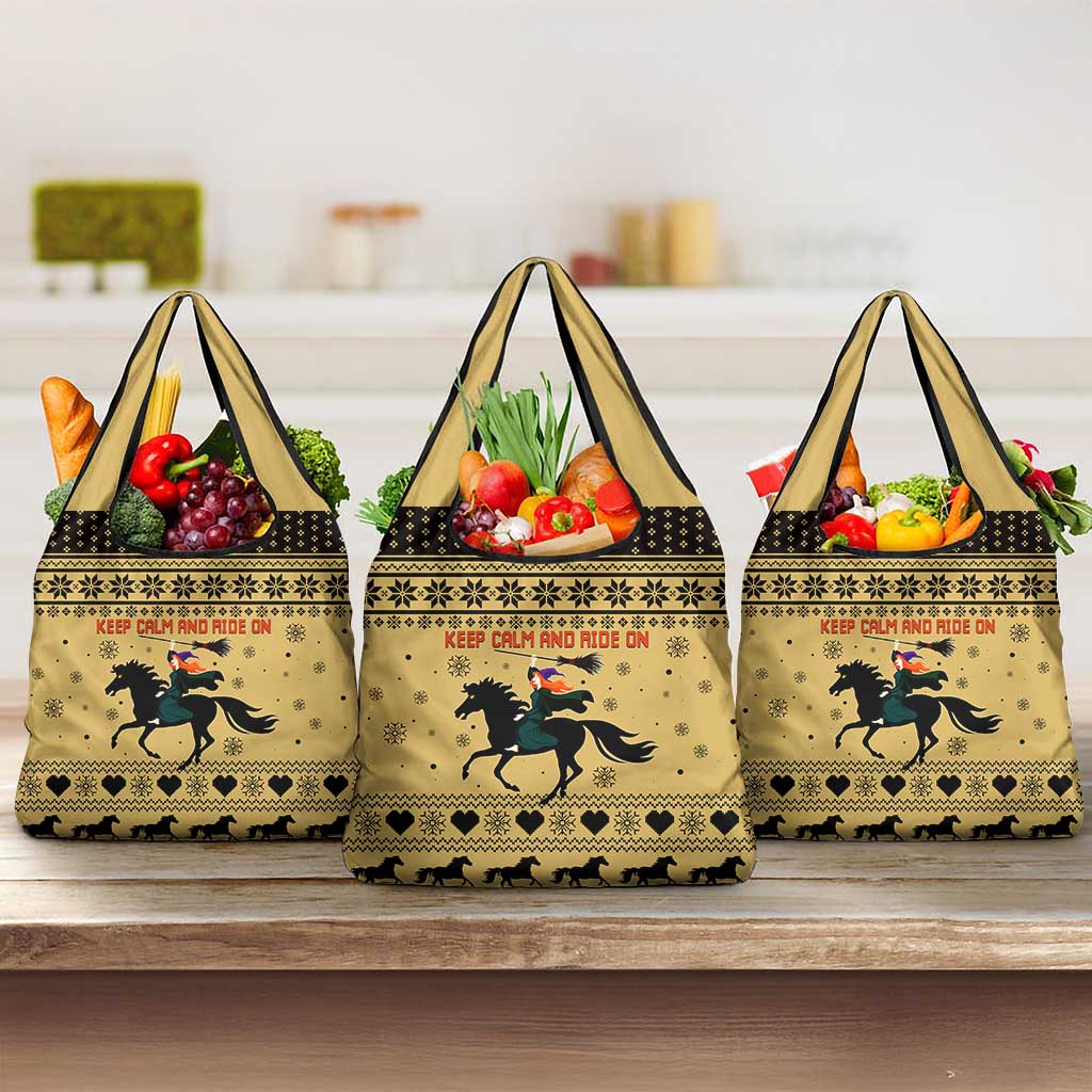 Horse Lover Christmas Christmas Grocery Bag Xmas Holiday Patterns - Wonder Print Shop