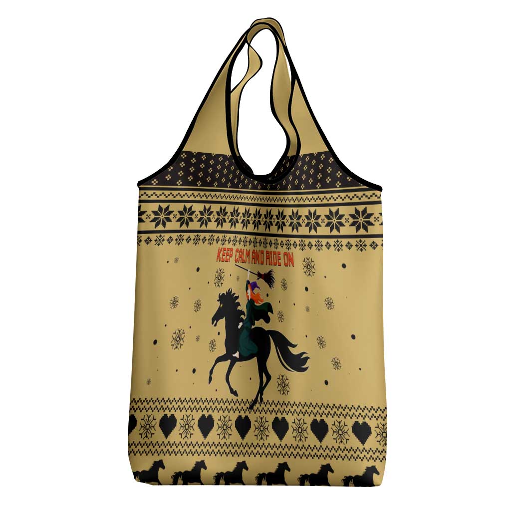 Horse Lover Christmas Christmas Grocery Bag Xmas Holiday Patterns - Wonder Print Shop
