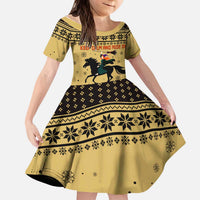 Horse Lover Christmas Christmas Kid Short Sleeve Dress Xmas Holiday Patterns - Wonder Print Shop