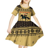 Horse Lover Christmas Christmas Kid Short Sleeve Dress Xmas Holiday Patterns - Wonder Print Shop
