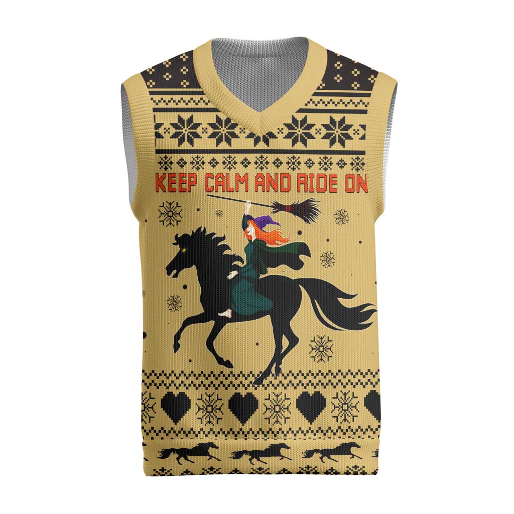 Horse Lover Christmas Christmas Knitted V-Neck Vest Xmas Holiday Patterns - Wonder Print Shop