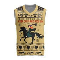 Horse Lover Christmas Christmas Knitted V-Neck Vest Xmas Holiday Patterns - Wonder Print Shop