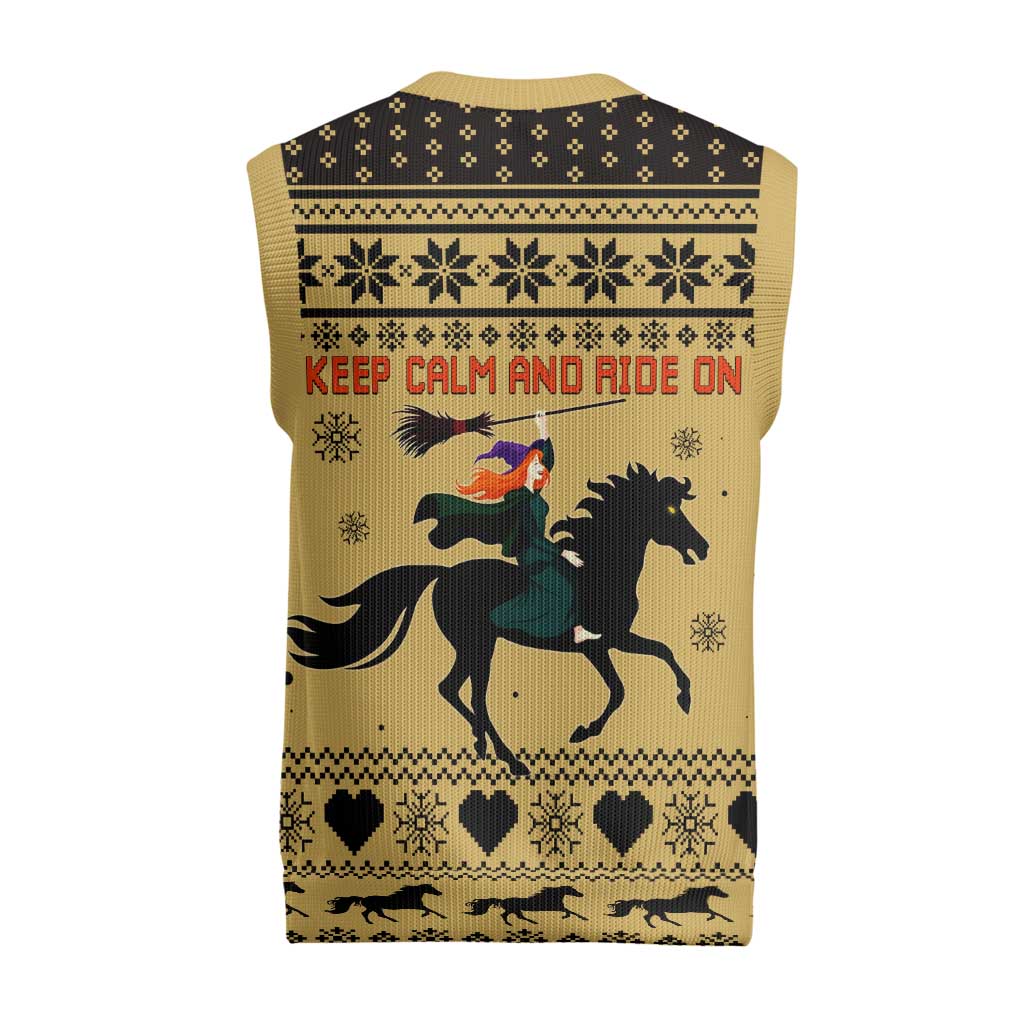 Horse Lover Christmas Christmas Knitted V-Neck Vest Xmas Holiday Patterns - Wonder Print Shop