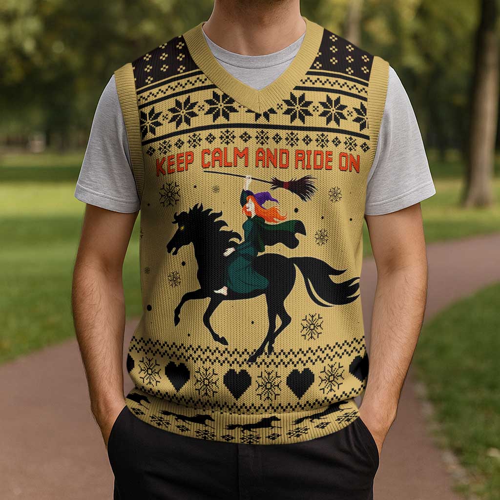 Horse Lover Christmas Christmas Knitted V-Neck Vest Xmas Holiday Patterns - Wonder Print Shop