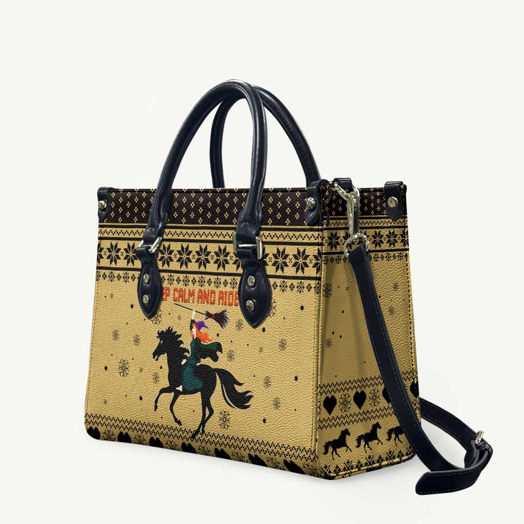 Horse Lover Christmas Christmas Leather Bag Xmas Holiday Patterns - Wonder Print Shop