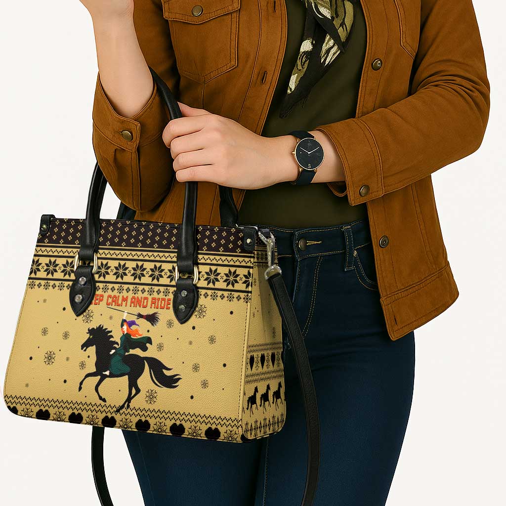 Horse Lover Christmas Christmas Leather Bag Xmas Holiday Patterns - Wonder Print Shop