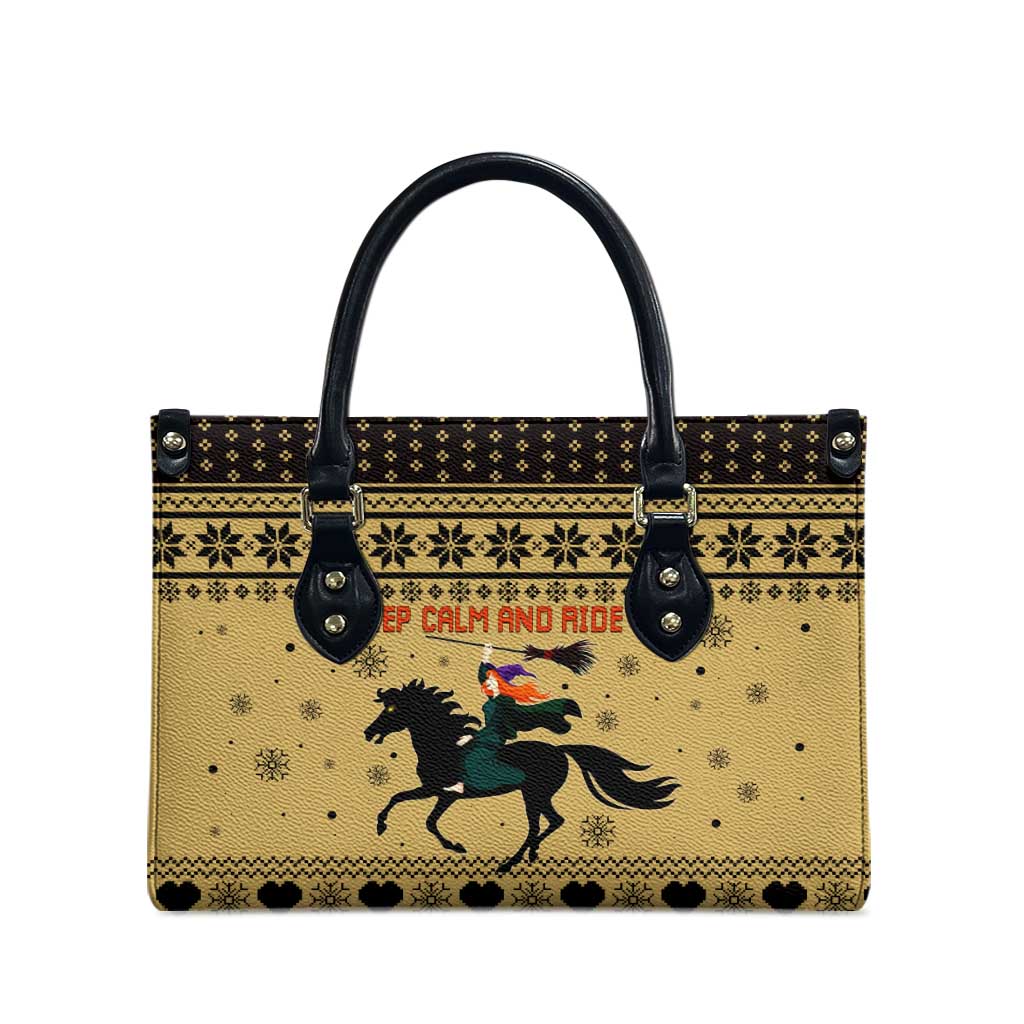 Horse Lover Christmas Christmas Leather Bag Xmas Holiday Patterns - Wonder Print Shop