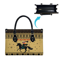 Horse Lover Christmas Christmas Leather Bag Xmas Holiday Patterns - Wonder Print Shop