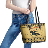 Horse Lover Christmas Christmas Leather Tote Bag Xmas Holiday Patterns - Wonder Print Shop