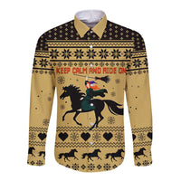 Horse Lover Christmas Christmas Long Sleeve Button Shirt Xmas Holiday Patterns - Wonder Print Shop