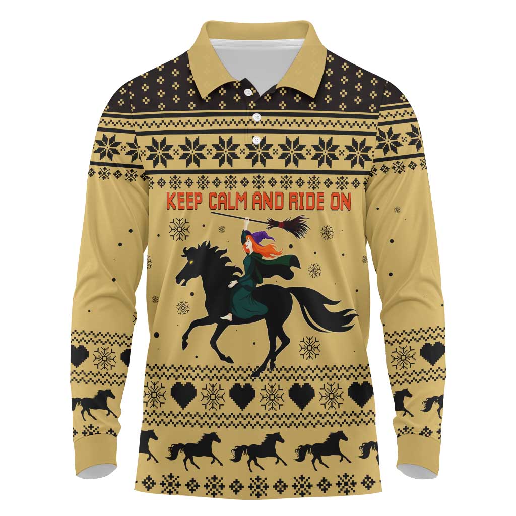 Horse Lover Christmas Christmas Long Sleeve Polo Shirt Xmas Holiday Patterns - Wonder Print Shop
