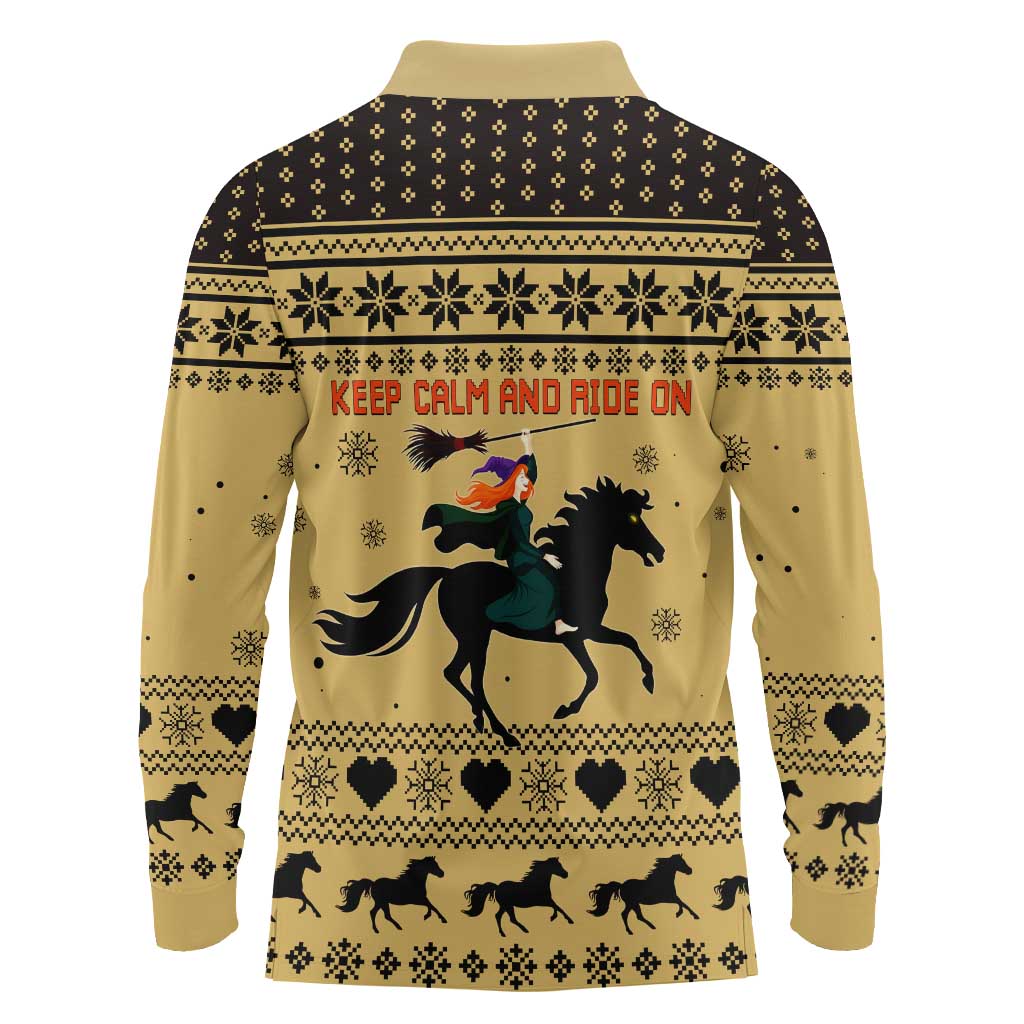 Horse Lover Christmas Christmas Long Sleeve Polo Shirt Xmas Holiday Patterns - Wonder Print Shop