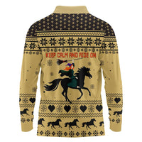 Horse Lover Christmas Christmas Long Sleeve Polo Shirt Xmas Holiday Patterns - Wonder Print Shop