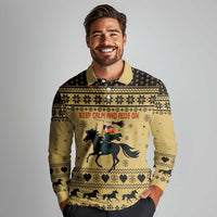 Horse Lover Christmas Christmas Long Sleeve Polo Shirt Xmas Holiday Patterns - Wonder Print Shop