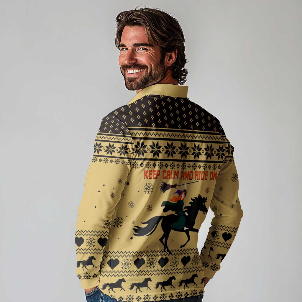 Horse Lover Christmas Christmas Long Sleeve Polo Shirt Xmas Holiday Patterns - Wonder Print Shop