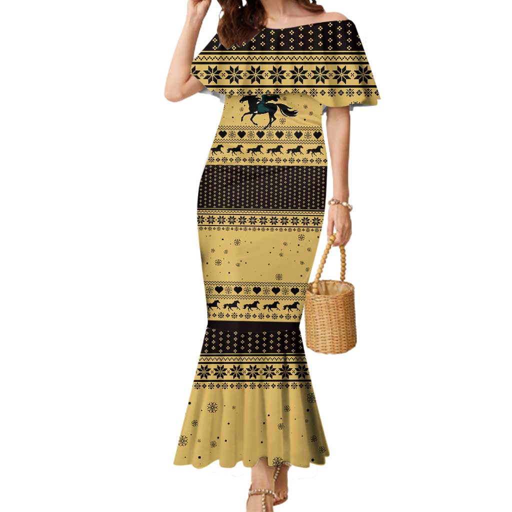 Horse Lover Christmas Christmas Mermaid Dress Xmas Holiday Patterns - Wonder Print Shop