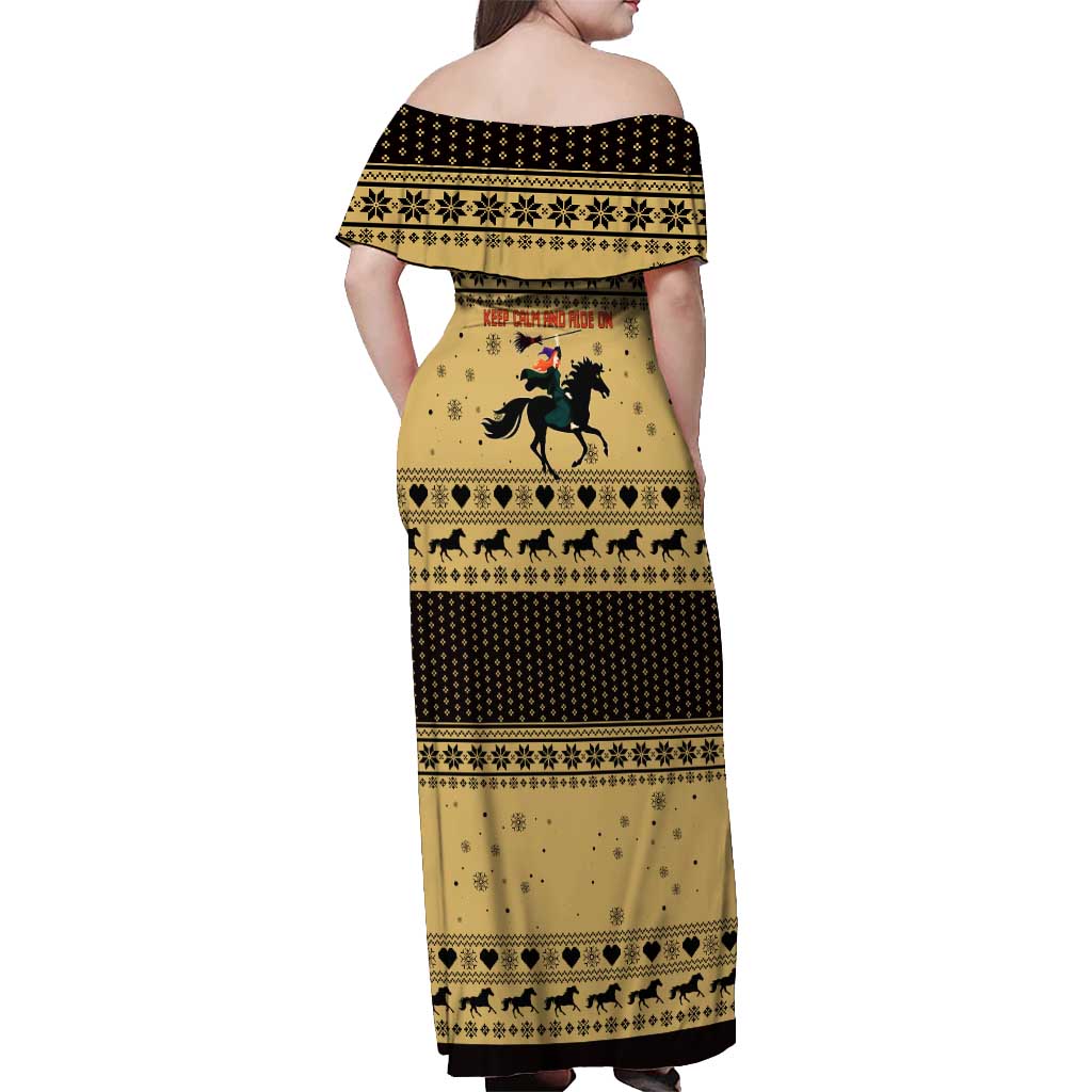 Horse Lover Christmas Christmas Off Shoulder Maxi Dress Xmas Holiday Patterns - Wonder Print Shop