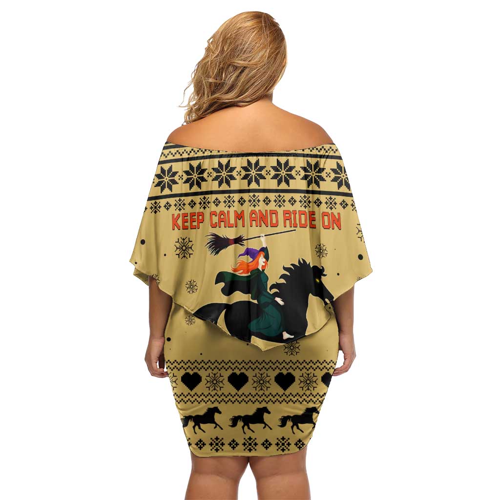 Horse Lover Christmas Christmas Off Shoulder Short Dress Xmas Holiday Patterns - Wonder Print Shop
