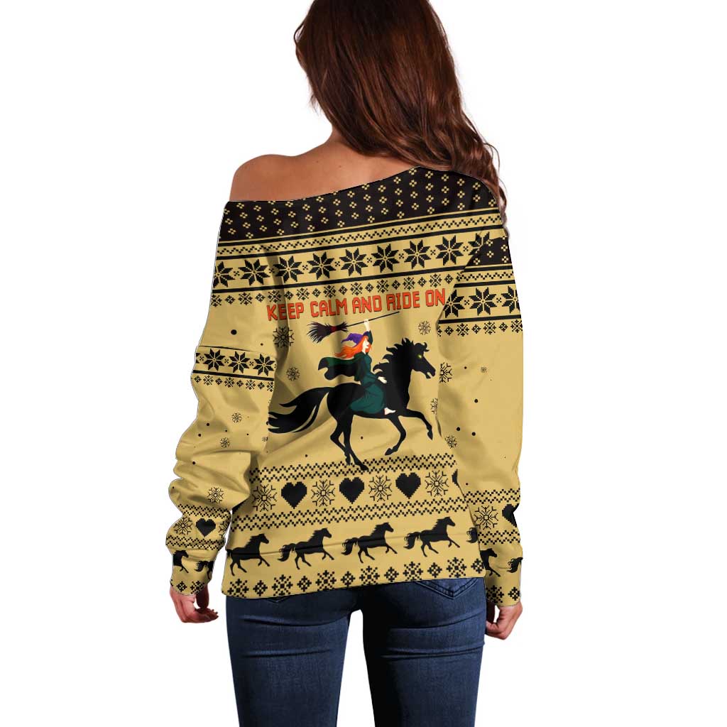 Horse Lover Christmas Christmas Off Shoulder Sweater Xmas Holiday Patterns - Wonder Print Shop