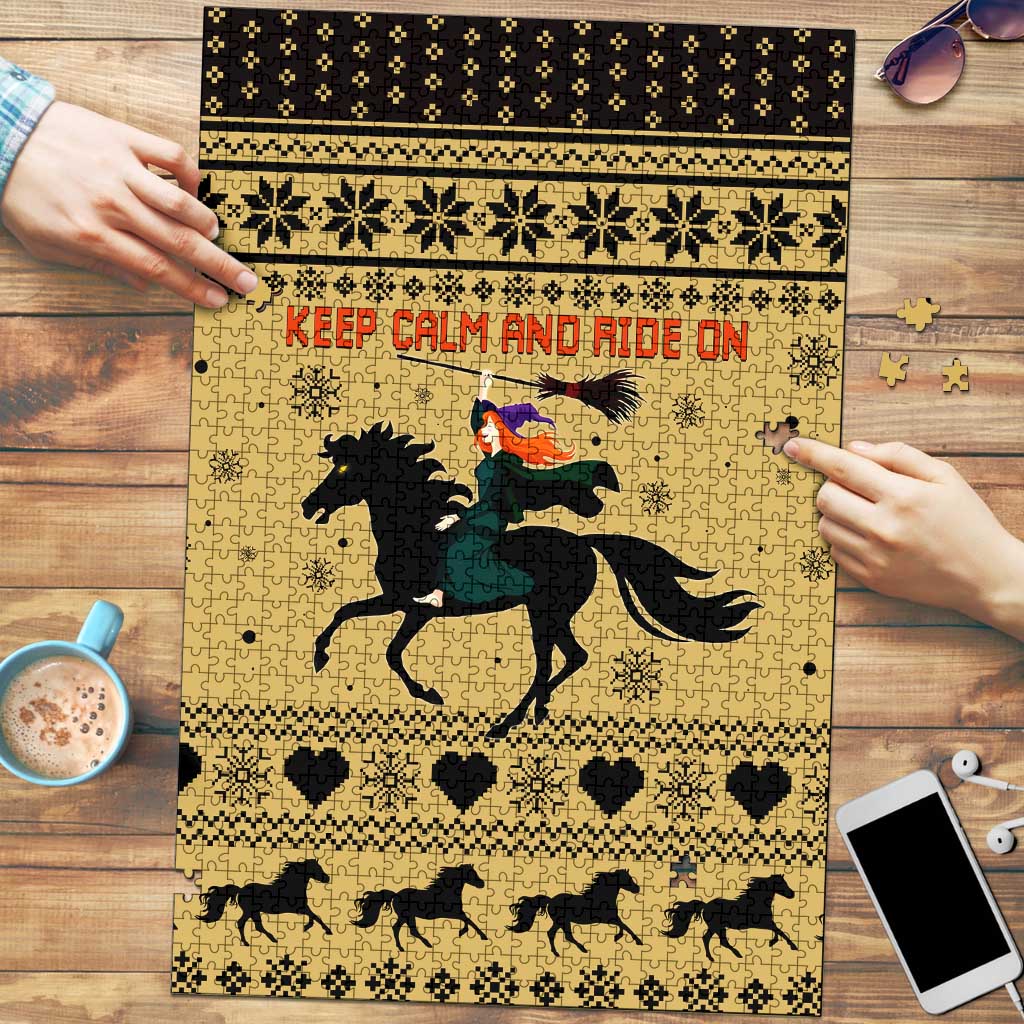 Horse Lover Christmas Christmas Puzzle Xmas Holiday Patterns - Wonder Print Shop
