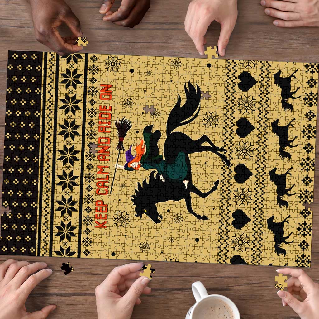 Horse Lover Christmas Christmas Puzzle Xmas Holiday Patterns - Wonder Print Shop