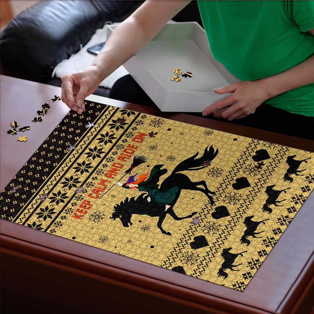 Horse Lover Christmas Christmas Puzzle Xmas Holiday Patterns - Wonder Print Shop