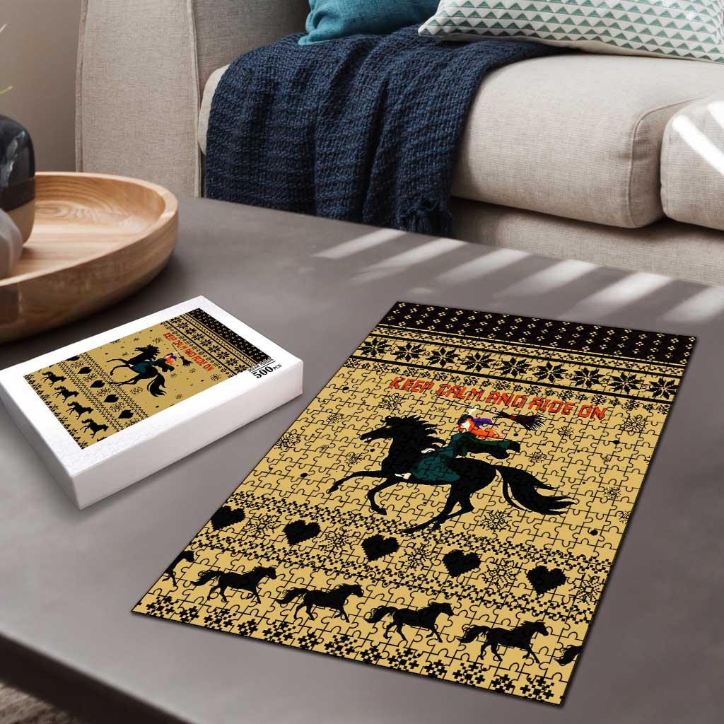 Horse Lover Christmas Christmas Puzzle Xmas Holiday Patterns - Wonder Print Shop