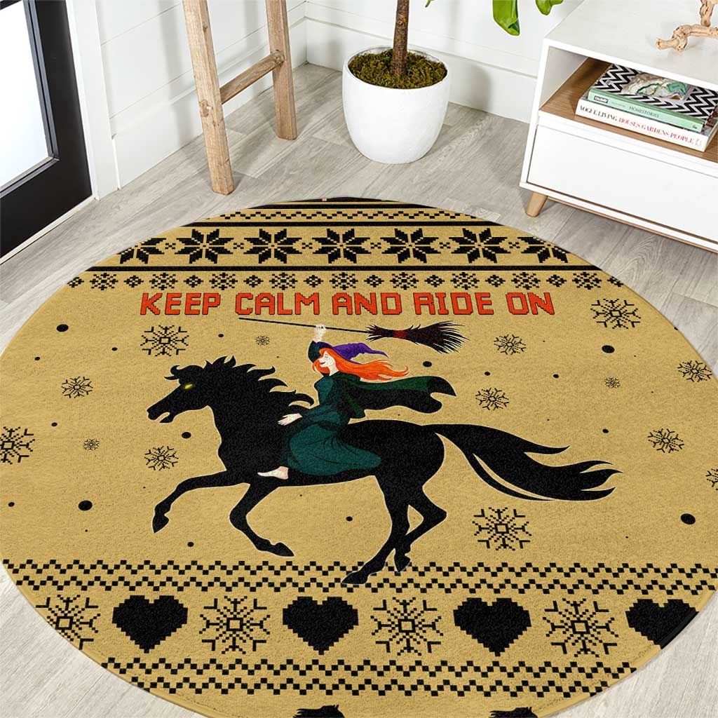 Horse Lover Christmas Christmas Round Carpet Xmas Holiday Patterns - Wonder Print Shop