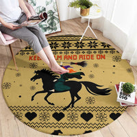 Horse Lover Christmas Christmas Round Carpet Xmas Holiday Patterns - Wonder Print Shop