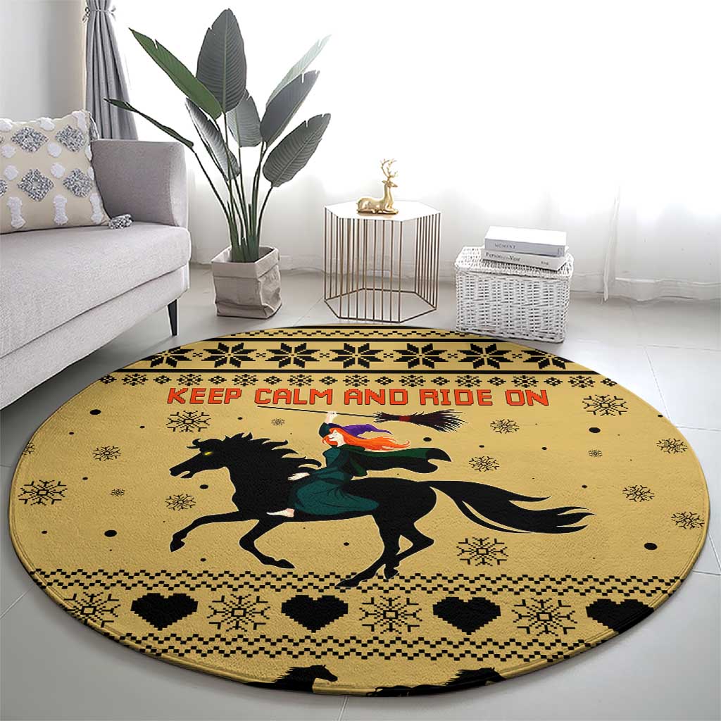 Horse Lover Christmas Christmas Round Carpet Xmas Holiday Patterns - Wonder Print Shop