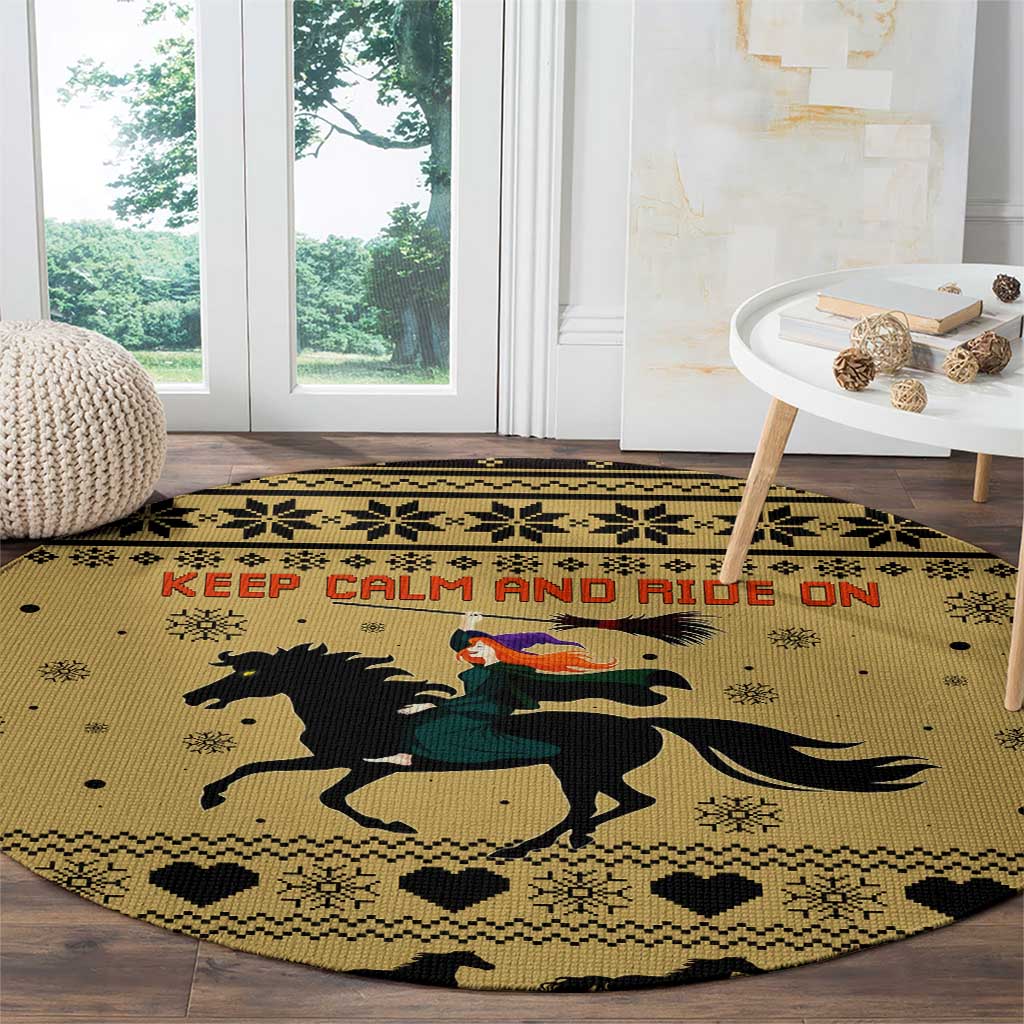 Horse Lover Christmas Christmas Round Carpet Xmas Holiday Patterns - Wonder Print Shop