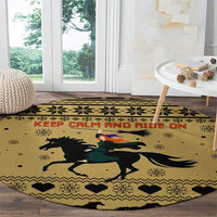 Horse Lover Christmas Christmas Round Carpet Xmas Holiday Patterns - Wonder Print Shop