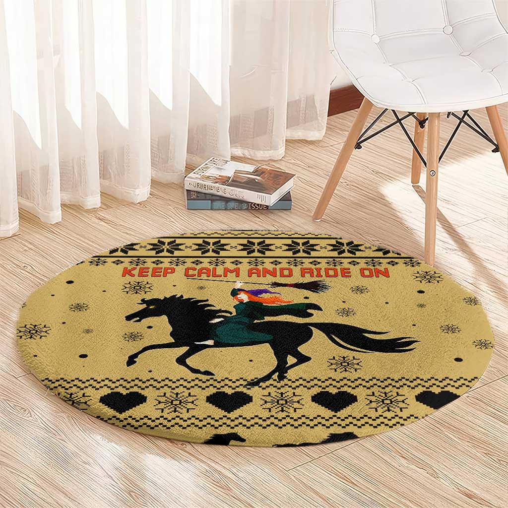 Horse Lover Christmas Christmas Round Carpet Xmas Holiday Patterns - Wonder Print Shop