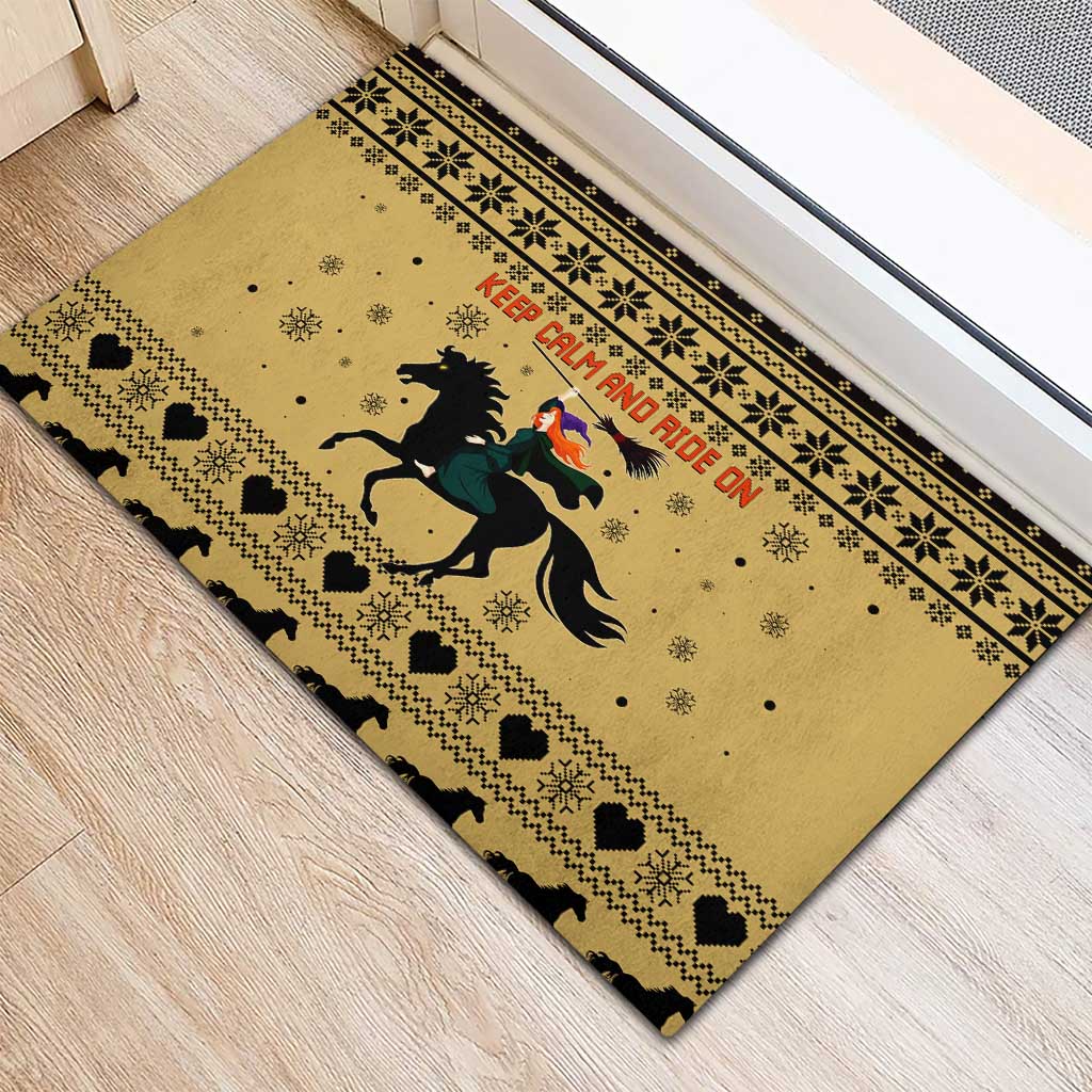 Horse Lover Christmas Christmas Rubber Doormat Xmas Holiday Patterns - Wonder Print Shop