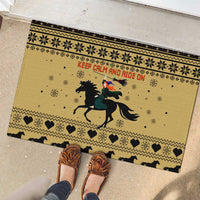 Horse Lover Christmas Christmas Rubber Doormat Xmas Holiday Patterns - Wonder Print Shop