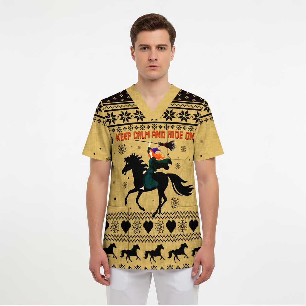 Horse Lover Christmas Christmas Scrub Top Xmas Holiday Patterns - Wonder Print Shop