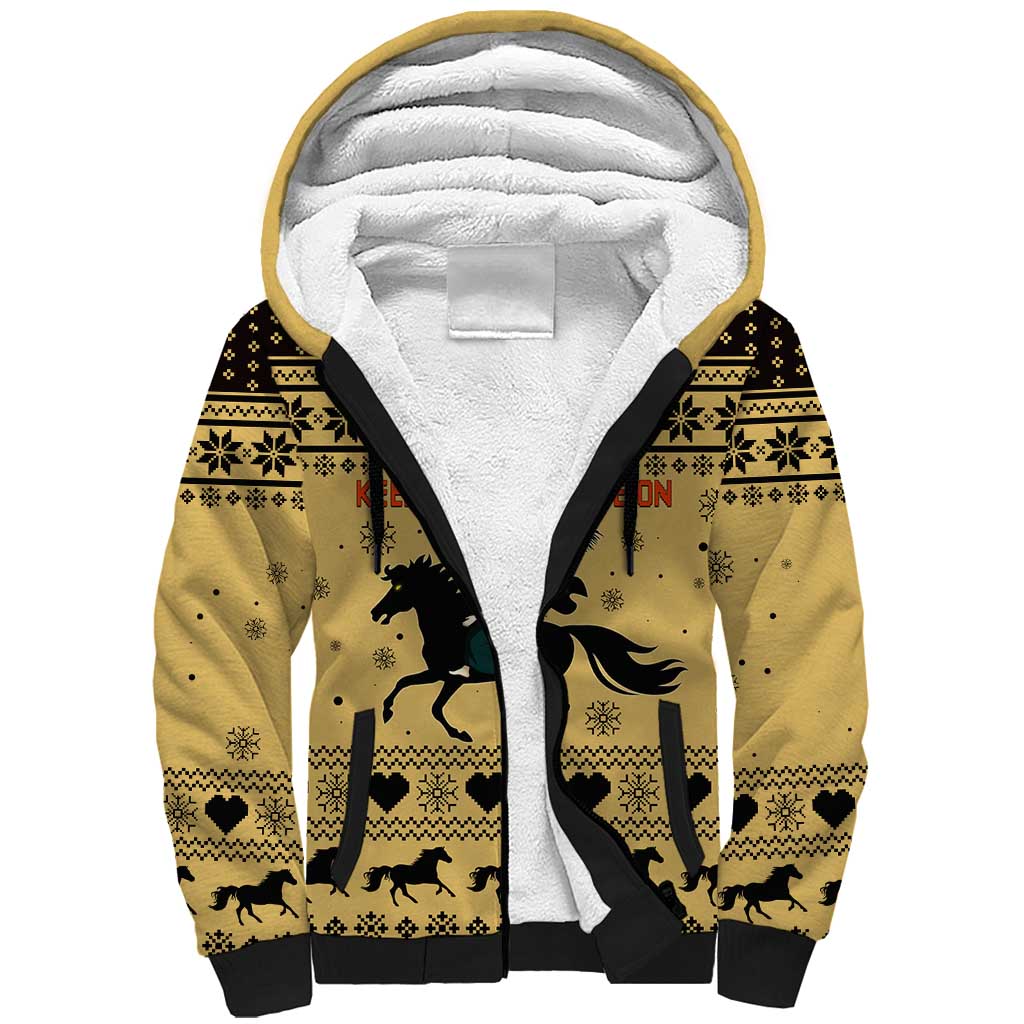 Horse Lover Christmas Christmas Sherpa Hoodie Xmas Holiday Patterns - Wonder Print Shop