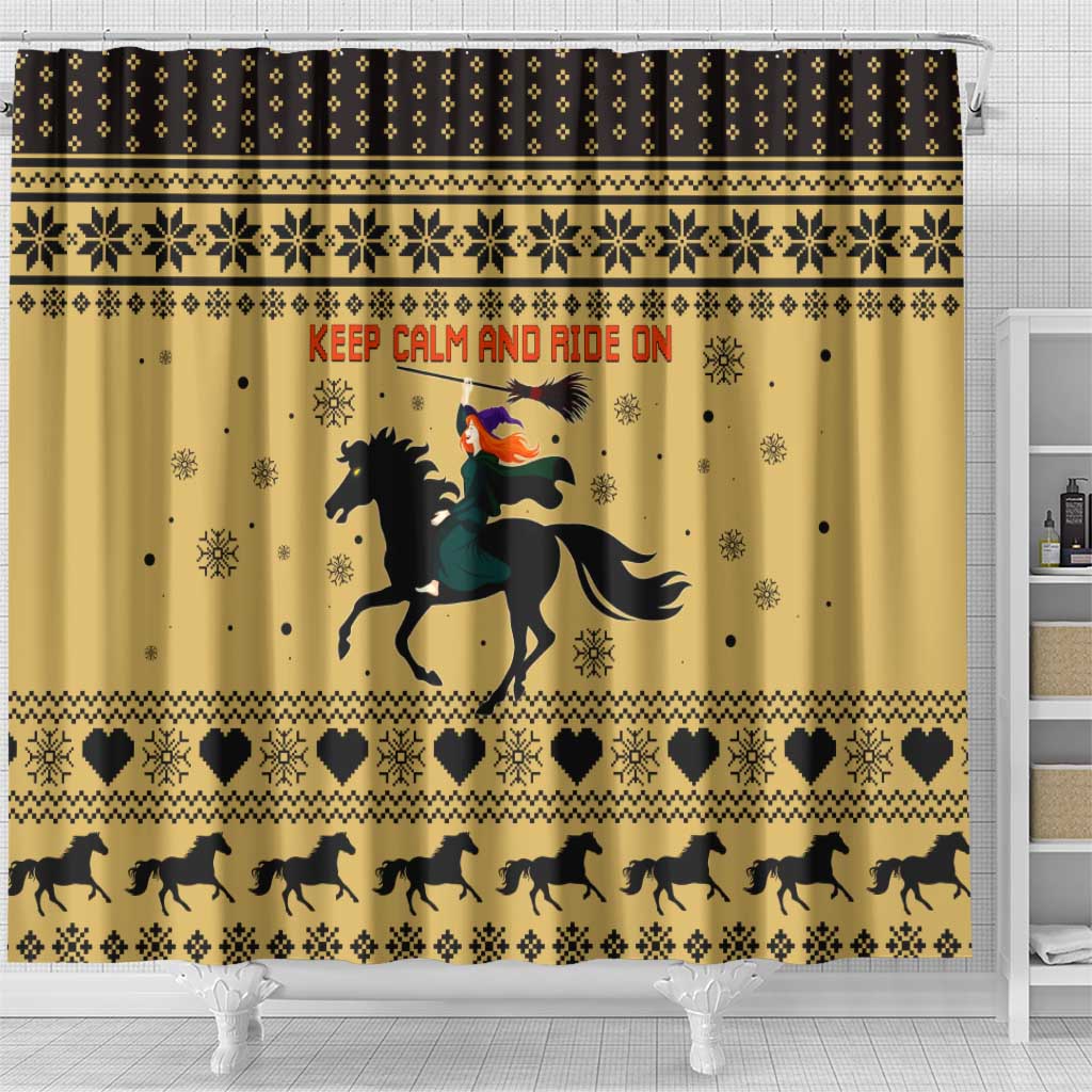 Horse Lover Christmas Christmas Shower Curtain Xmas Holiday Patterns - Wonder Print Shop
