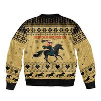 Horse Lover Christmas Christmas Sleeve Zip Bomber Jacket Xmas Holiday Patterns - Wonder Print Shop