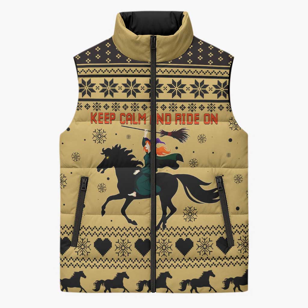 Horse Lover Christmas Christmas Sleeveless Puffer Jacket Xmas Holiday Patterns - Wonder Print Shop