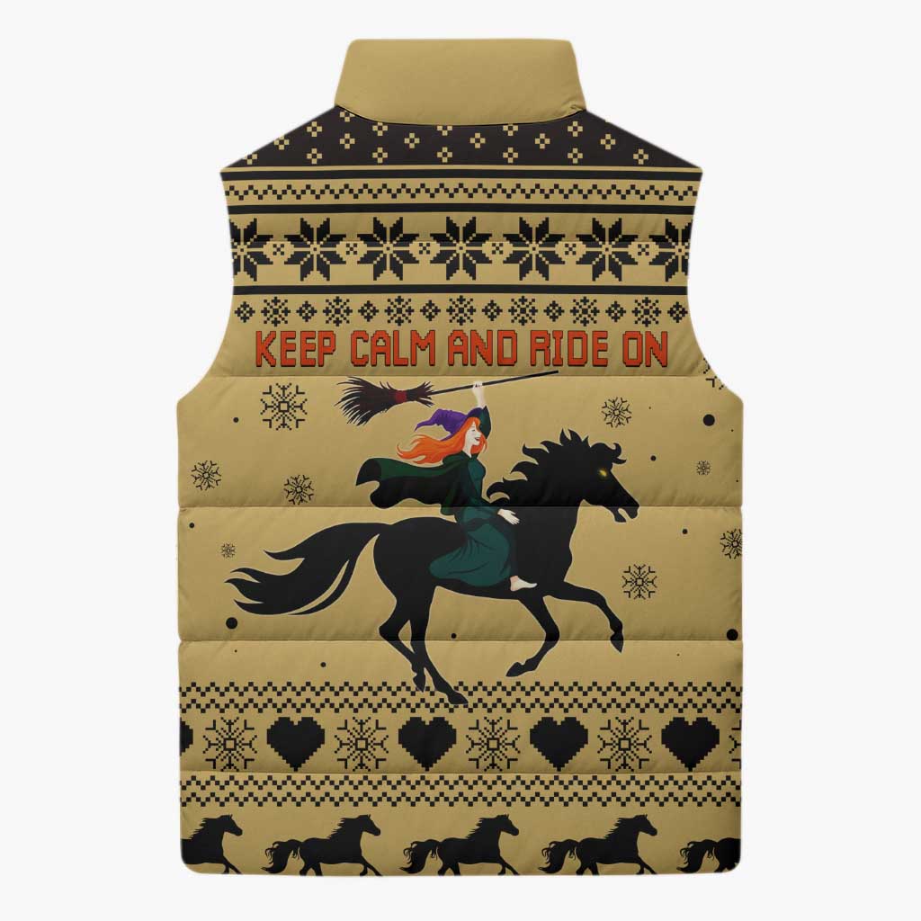 Horse Lover Christmas Christmas Sleeveless Puffer Jacket Xmas Holiday Patterns - Wonder Print Shop