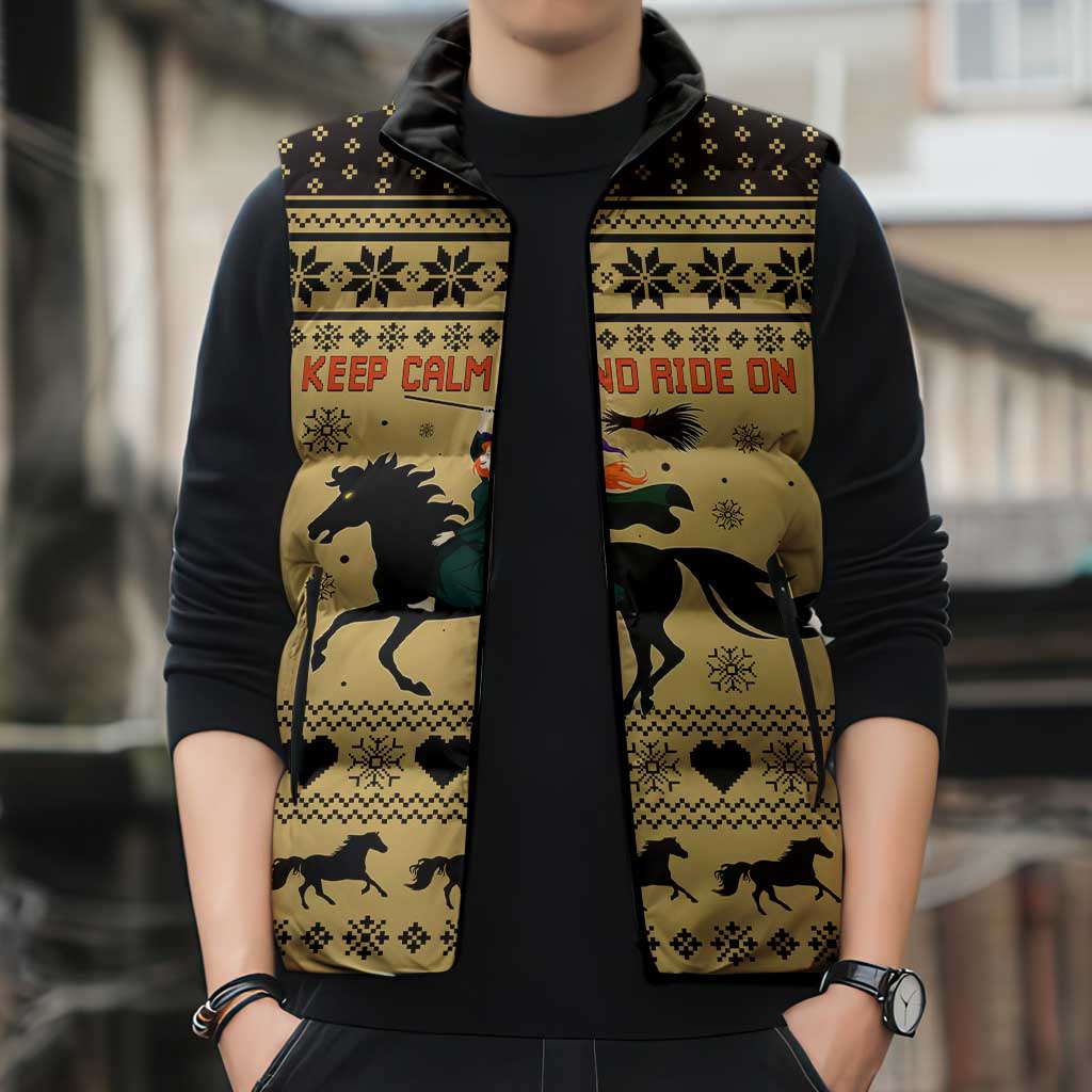 Horse Lover Christmas Christmas Sleeveless Puffer Jacket Xmas Holiday Patterns - Wonder Print Shop