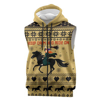 Horse Lover Christmas Christmas Sleeveless Zip Hoodie Xmas Holiday Patterns - Wonder Print Shop