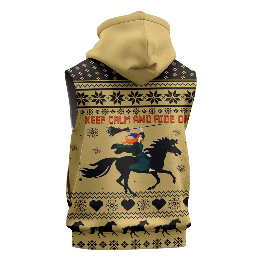 Horse Lover Christmas Christmas Sleeveless Zip Hoodie Xmas Holiday Patterns - Wonder Print Shop